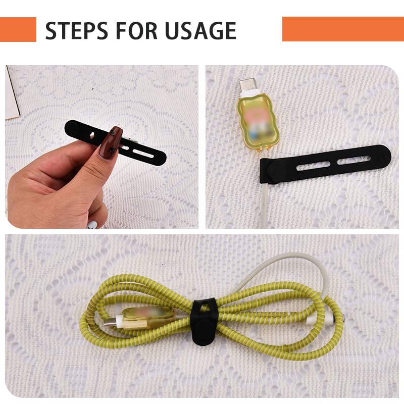 ShiQiao Travel Cable Organizer Bag with Silicone Ties - Tangle-Free Storage - Image 5