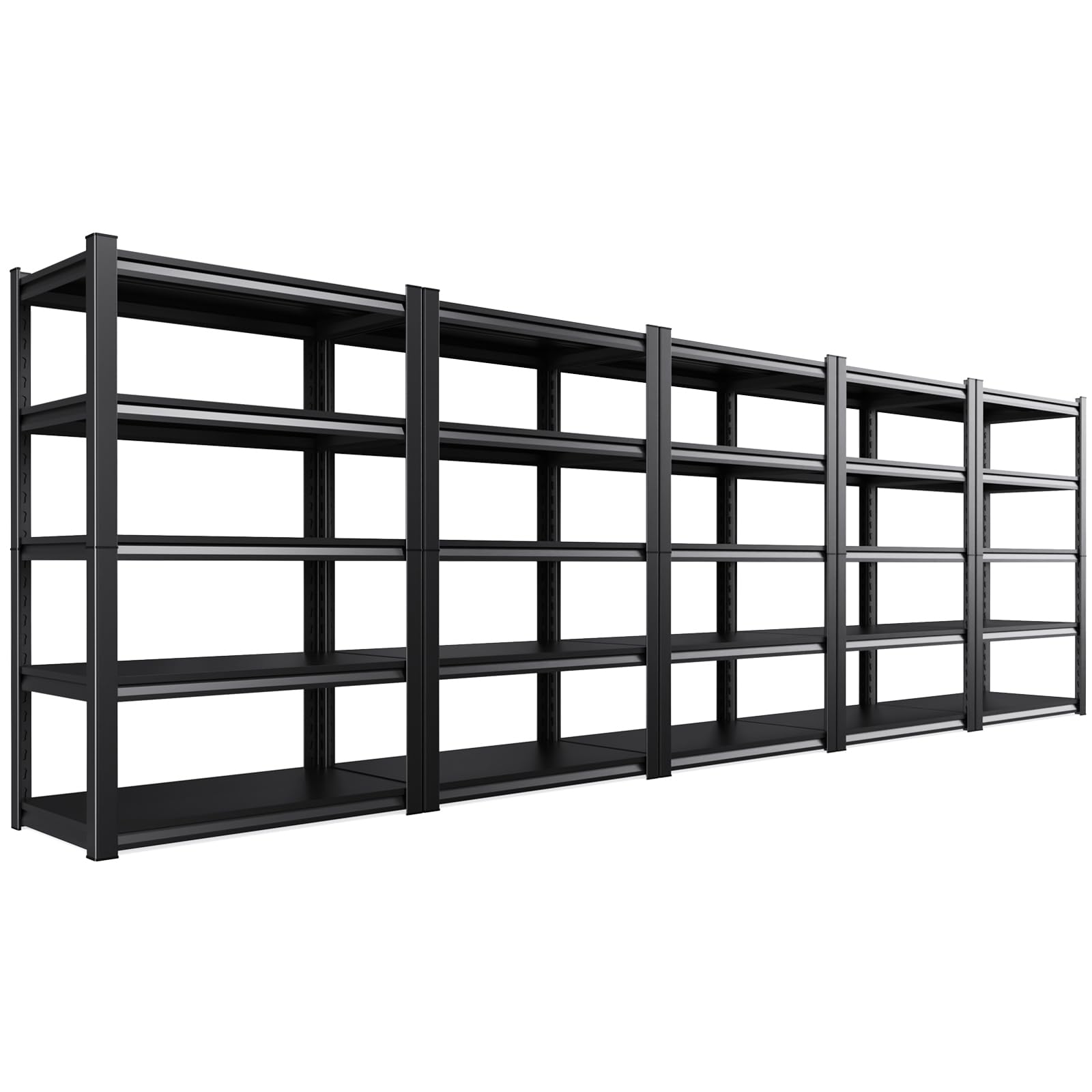 5-Pack Heavy Duty Garage Shelving for Garage, Warehouse &amp; Workshop Organization, 71" H x 35" W x 16" D Adjustable 5-Tier All Metal Storage Shelf for Tools, Storage Bins &amp; Bulk Items