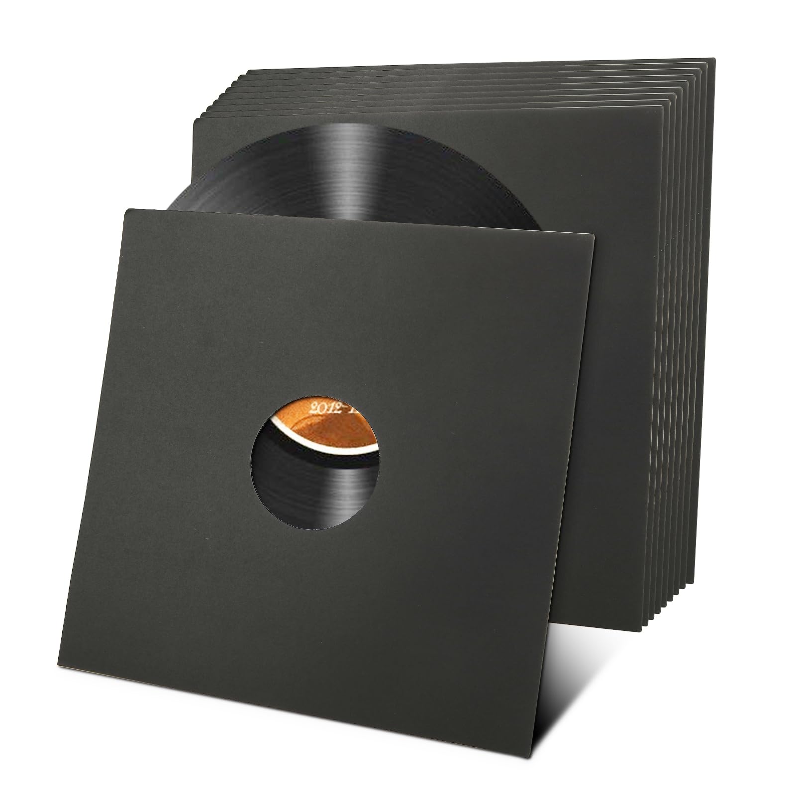 Oungy 10 PCS 12" Vinyl Record Sleeves 350GSM Blank Album Jackets Cardboard Record Jacket with Hole Outer Album Covers LP Record Jackets Anti Static LP