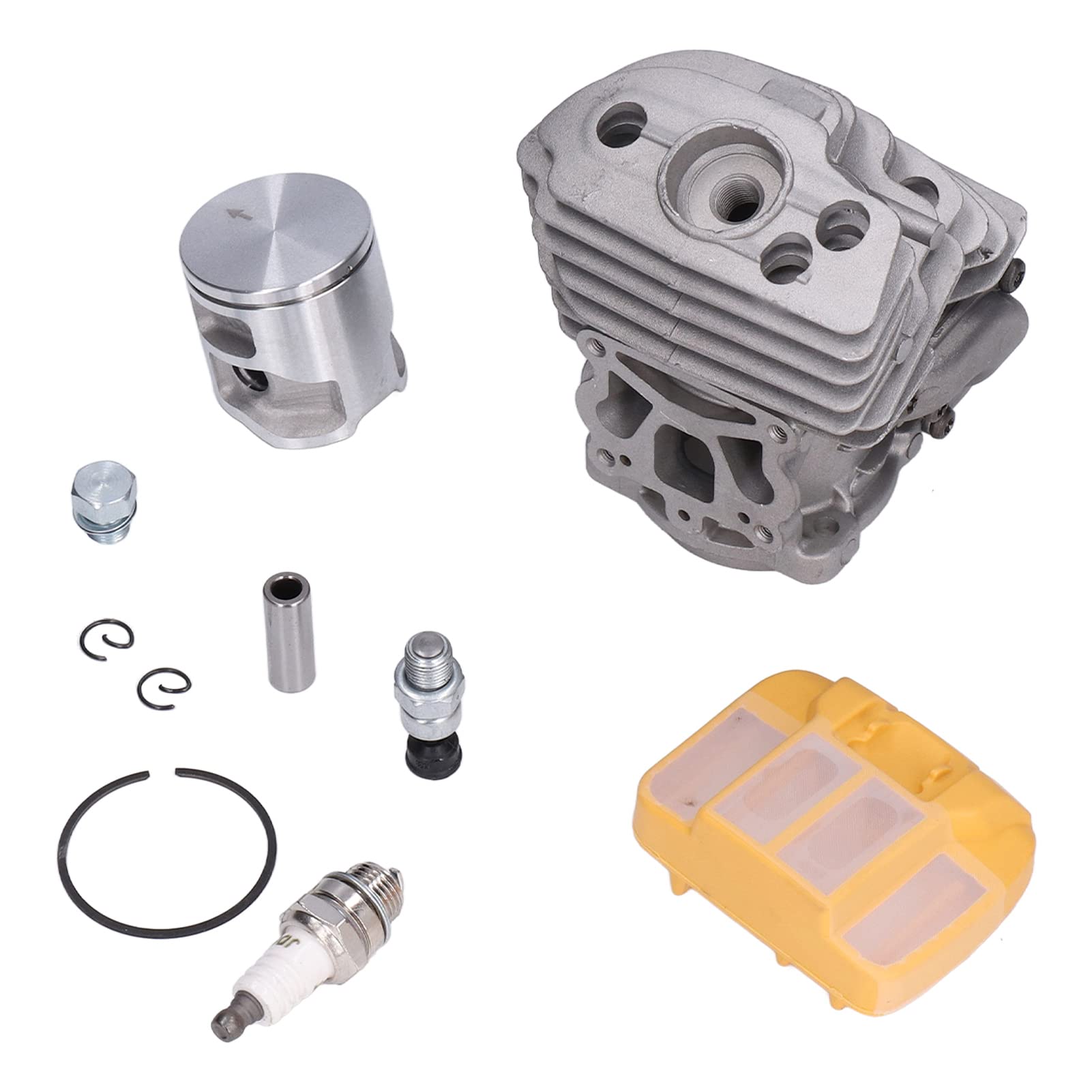 Haofy Juego de Pistones Cilíndricos para 545 550xp, Construcción de Aluminio y Hierro, Piezas de Repuesto para Motosierra de 43 Mm, Kit de Mantenimiento de Herramientas de Jardín