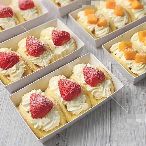 Miniatura 2 de XIAOHONG Paquete de 50 cajas de papel para embutidos con tapas transparentes, contenedores de alimentos desechables blancos de 7.5 pulgadas, cajas