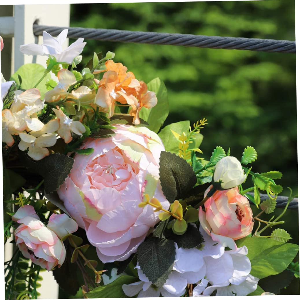 Ghirlanda di Fiori di peonia | Ghirlanda di peonie Artificiali Ghirlande per Porte Rotonde Floreali per la Decorazione della casa di Nozze della Porta d'ingresso