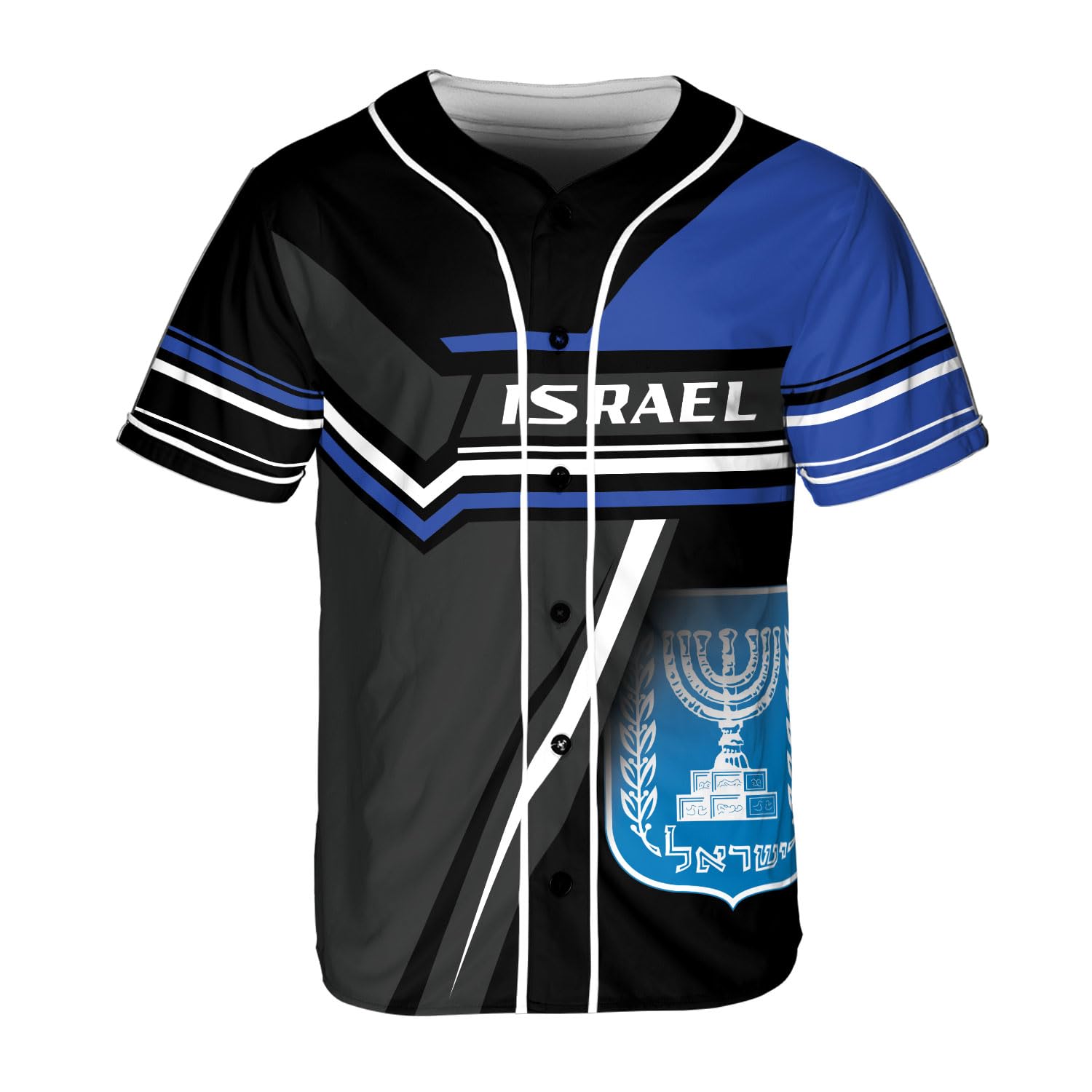 MAPrints Personalized Name Israel Baseball Jersey Shirt, Israel Flag Pride Jersey, Israel Short Sleeve Shirts Summer S-5XL (is 9)