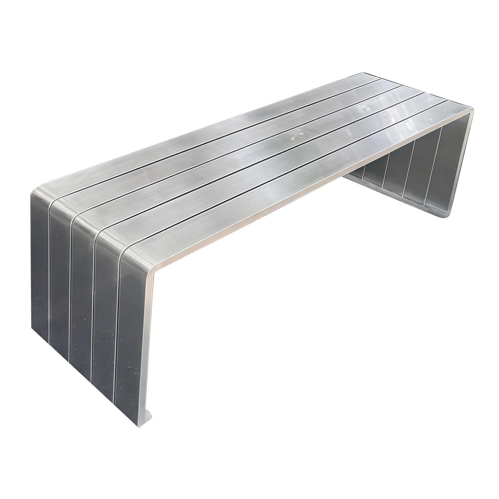 Banco Jardin Exterior de Acero Inoxidable Banco Terraza Exterior 2 Plazas Resistentes a la Intemperie Banco Esquinero para Hospitales, Escuelas, Plazas, Parques(120x42x42cm/47.2x16.6x16.6in)