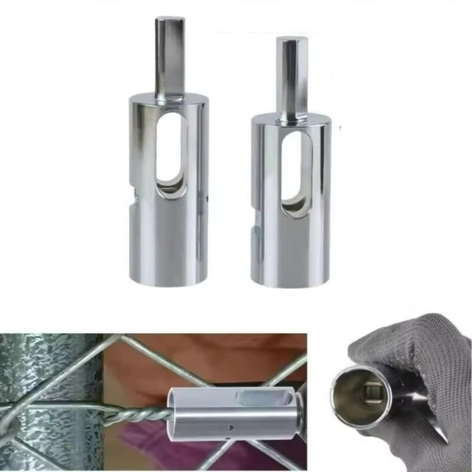 Lot de 2 forets torsadés pour attaches de clôture de calibre 9 et 11, kit d'outils de menuiserie de fil en acier à haute teneur en carbone, compatible avec les perceuses électriques standard de 9,5 mm