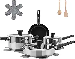 Conjunto de aço inoxidável de 4 peças jogo de panelas, panela inox fundo triplo, Conjuntos de panelas de cozinha de indução antiaderente,conjunto de panelas,panela de inox