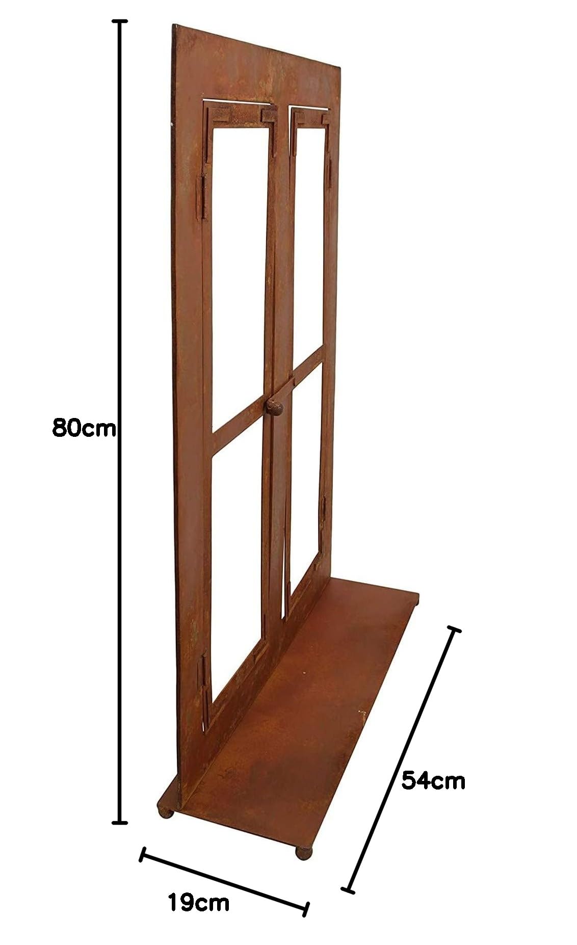 Dekoleidenschaft Gartendeko Fenster aus Metall in Rost-Optik, 57x80 cm, Deko-Fenster, Fensterrahmen, Sprossenfenster, Garten-Dekoration für Draußen