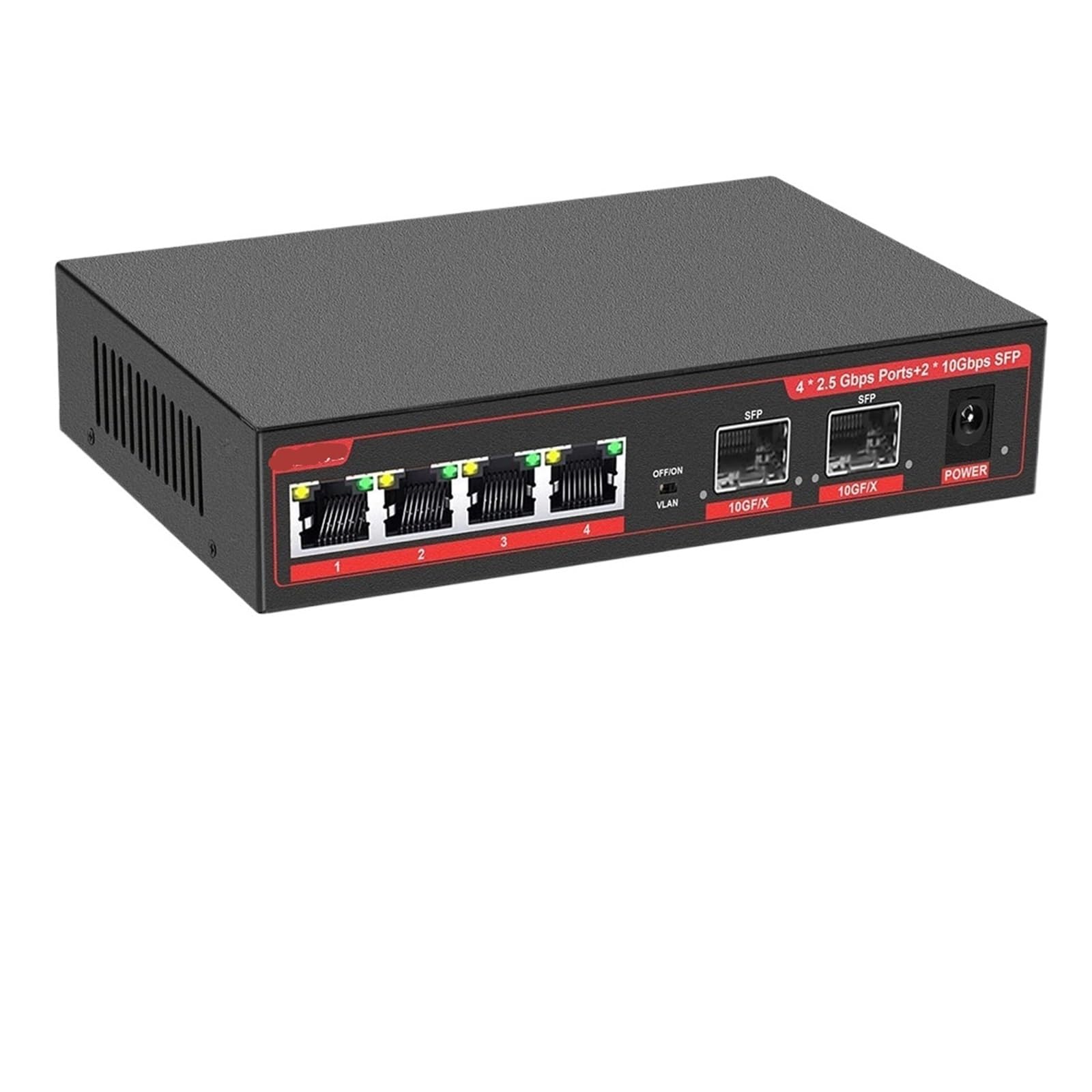 Switch da 2,5 Gbps, Switch Gigabit 2,5G a 4 Porte, Switch di Rete Ethernet 10G(Switch with E/.U Plug)