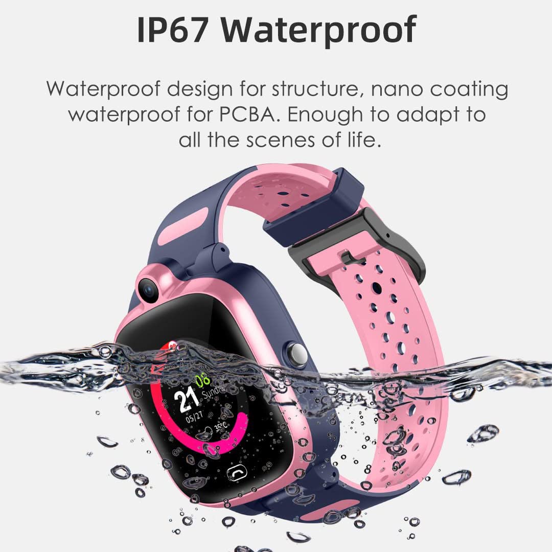 Reloj Inteligente para Niños 4G, Reloj para Teléfono Inteligente con Foto Y Video a Prueba De Agua con Rastreador GPS, Compatible con Llamadas De Audio Y Video, Podómetro, SOS