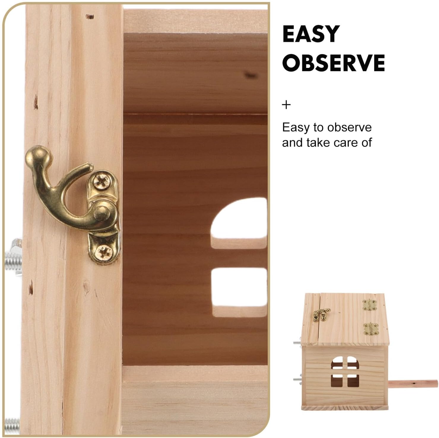 Wood Parakeet Nesting Box for Budgie Breeding and Parrots Mating Nest with Perch Small Wooden Bird Nesting House Suitable for Lovebirds Cockatiel Finch