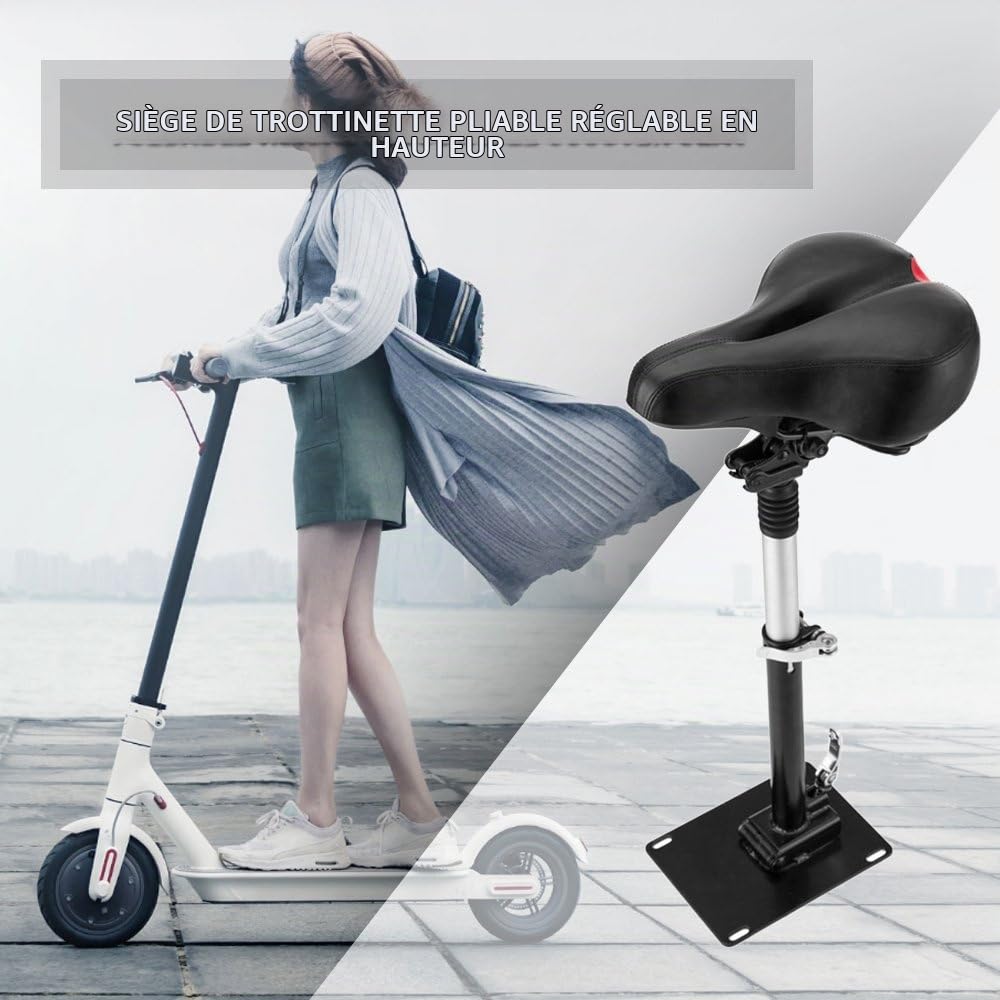 Lixada Selle Compatible avec Xiaomi Mijia M365 Scooter Électrique, Pliable Hauteur Réglable Absorbant la Chaise Pliante de Siège