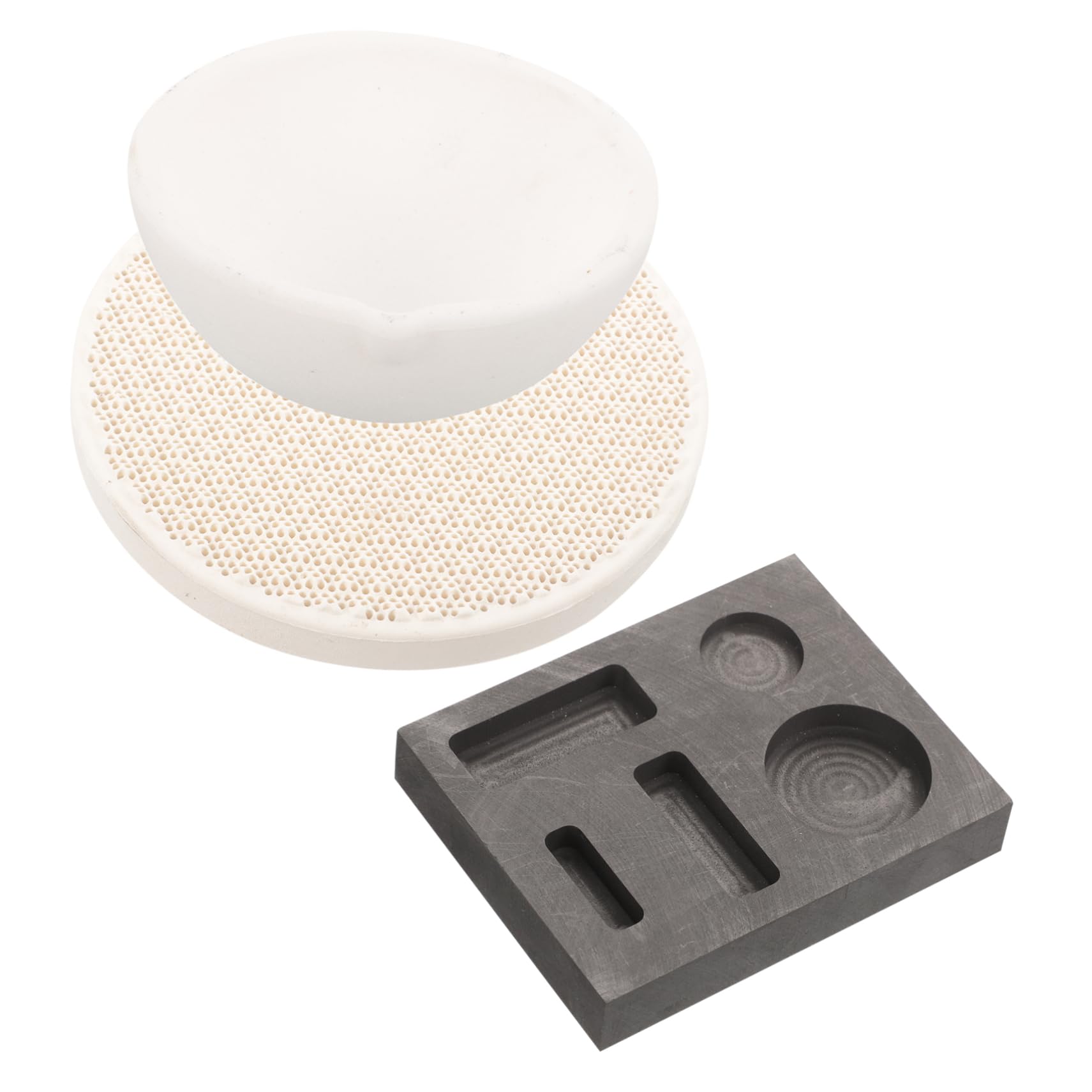 DOITOOL 1 Set Set Portable Graphite Crucible Set Durable Melting Kit with Crucibles for Gold Silver and Casting Excellent Thermal Conductivity for Quick Heating and Cooling for