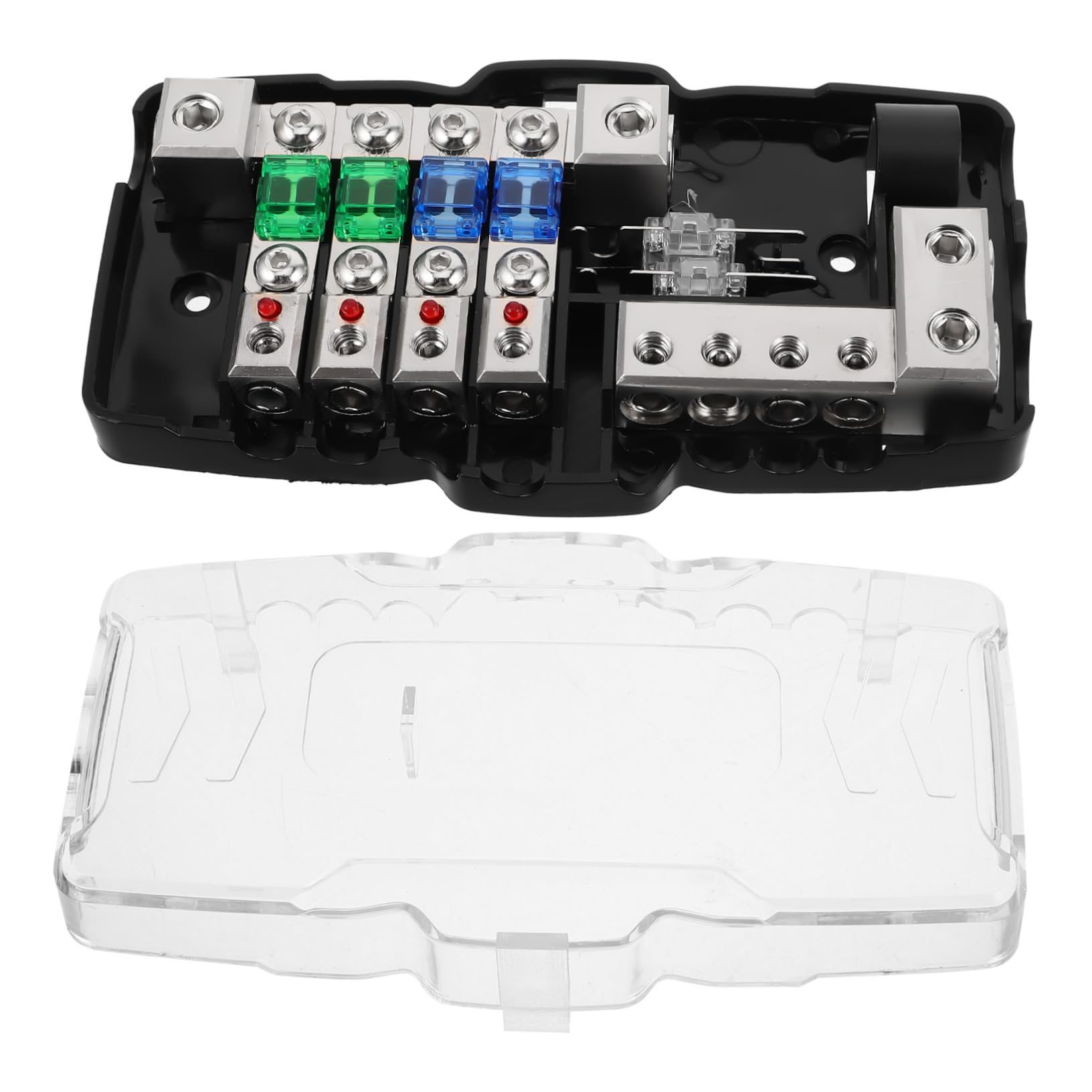 Car Audio Stereo Fuse Holder Four Way Fuse Block with Fuse Seats