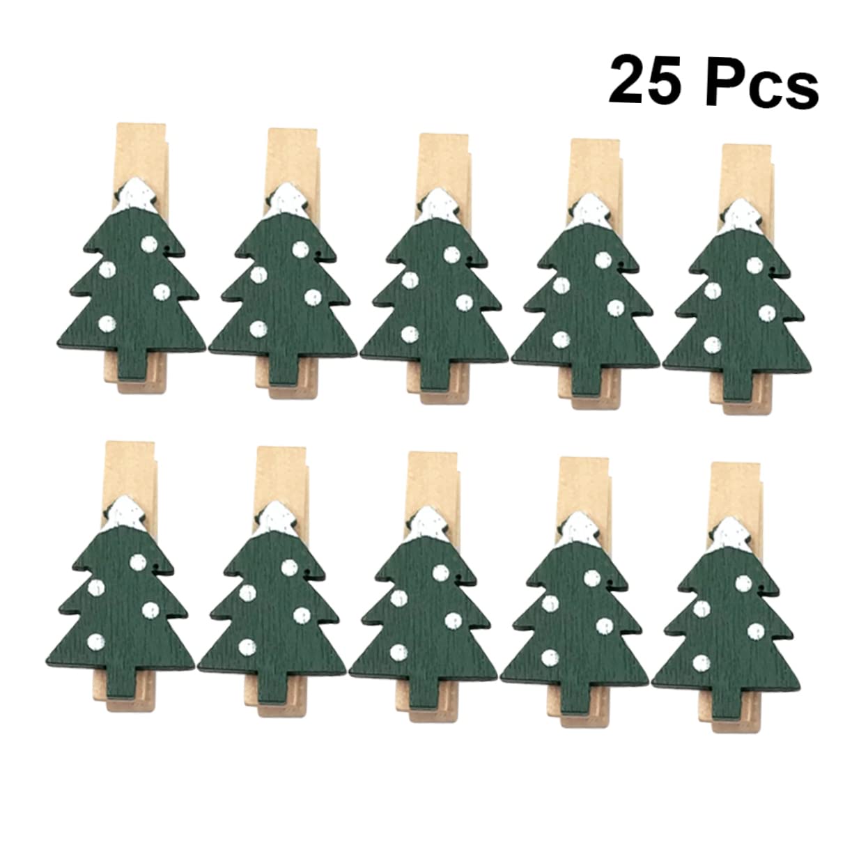ABOOFAN 25 Piezas astillas de Madera navideñas Mini Ropa para la Foto Tarjetas de felicitación Clips de Fotos de Madera Clavijas de Fotos con Clip artesanía Clip de Madera pequeño Abrigo
