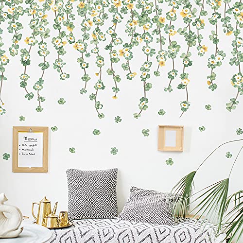 Daisy Hanging Vine Ivy Wall Decals Flower Wall Stickers Bedroom Living Room TV Wall Door Decor Murals (Daisy Hanging Vine Ivy Wall Decals)