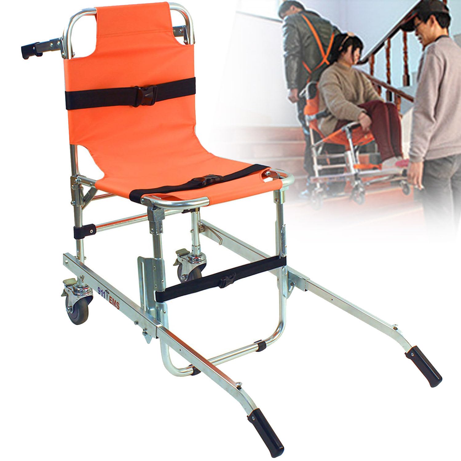 Portátil de Emergencia Rescate Plegable Camilla de Aluminio Silla de la Escalera de Evacuación Silla de Camilla del Bombero Ambulancia