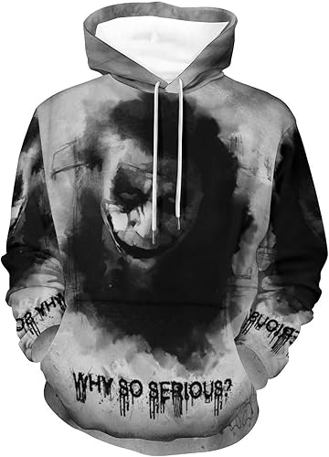 Miniatura 1 de JOK-er Sudadera con capucha de payaso para hombre sudadera casual suave ligera de hip-hop casual manga larga sudadera con capucha para fanáticos