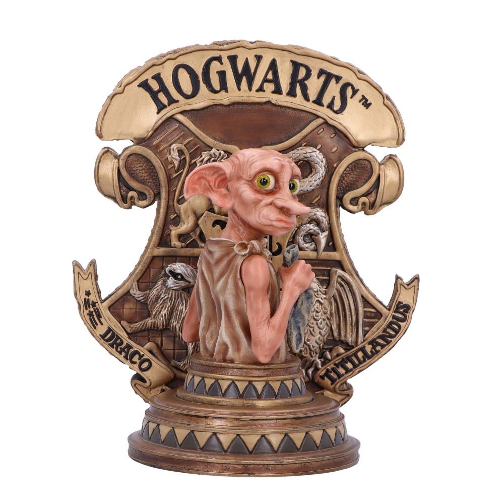 Nemesis Now Sujetalibros con Licencia Oficial de Harry Potter Dobby, Dorado, 20 cm