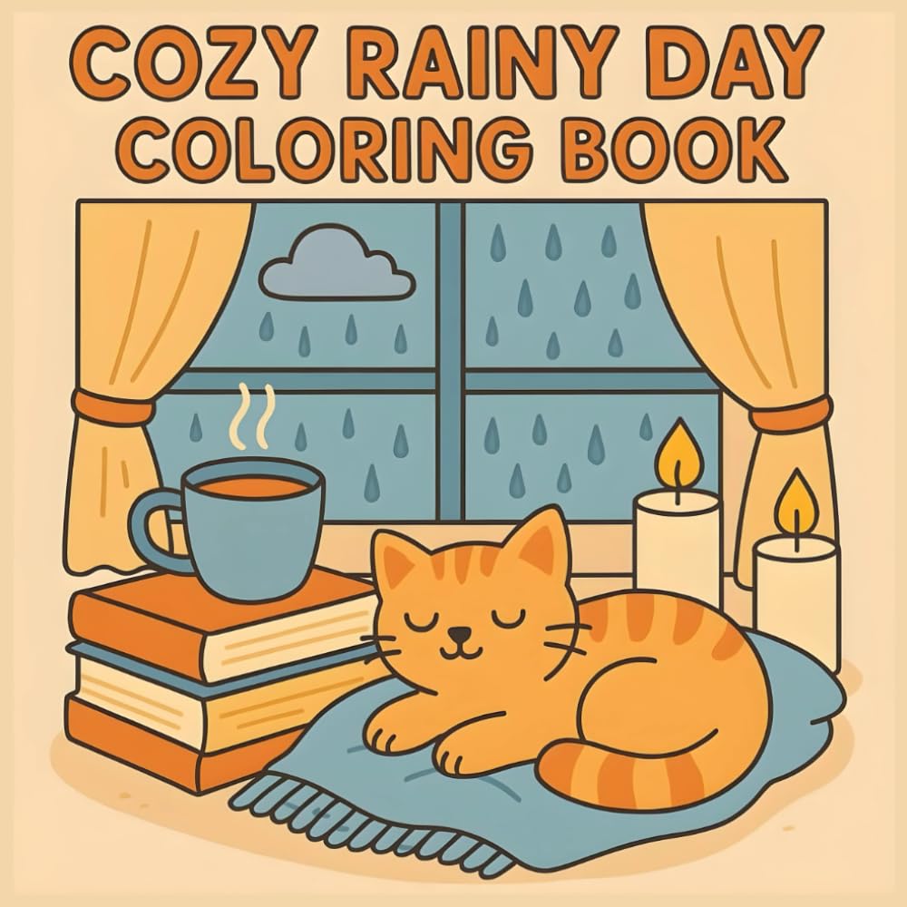 Cozy Rainy Day Coloring Book: Relaxing Rain Scenes and Peaceful Indoor Moments to Color (Cozy Coloring Books Series)