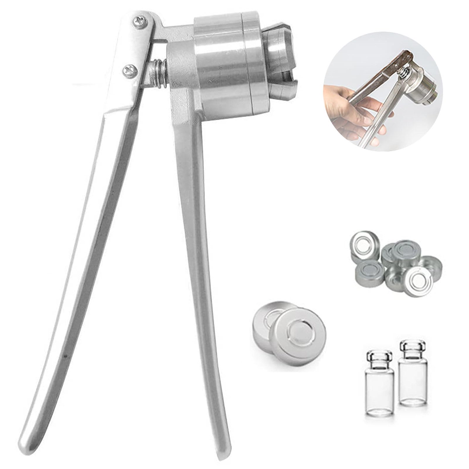 13–32 Mm Flip-Off-Fläschchen-Bördelmaschine,Edelstahl-Parfümfläschchen-Verschließmaschine,Schnelles Verschließen,Spart Zeit Und Mühe,Professionelle Manuelle Fläschchen-Bördelmaschine 20mm