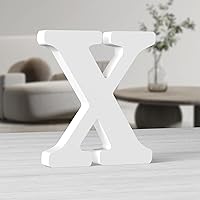 Vista 25 de AOCEAN Letras de madera grandes blancas de 10 pulgadas, letras de madera sin terminar para decoración de pared, letras decorativas de pie