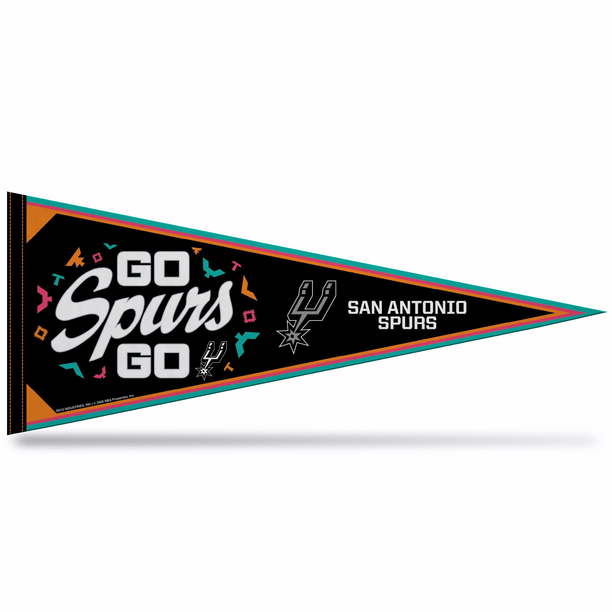 Rico Industries NBA Basketball 12" x 30" Felt Wall Décor Pennant - Great for Home/Bed Room/Man Cave Décor