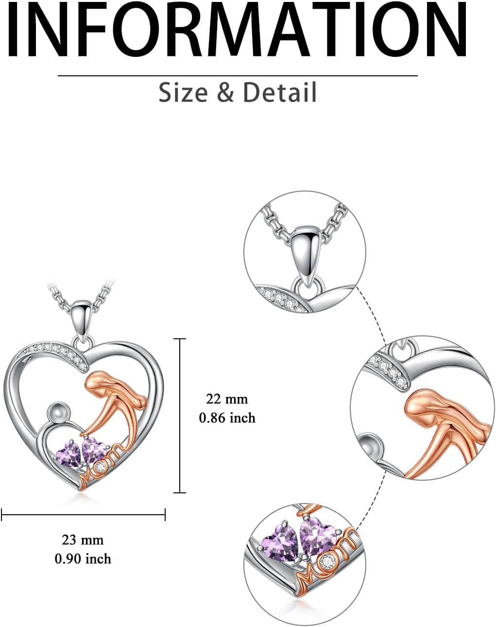 Mother Daughter Necklace Birthstone Necklaces for Women Anniversary Jewelry Valentine Mothers Day Christmas Birthday Gifts for Mom Women Her Wife Girlfriend - Image 5