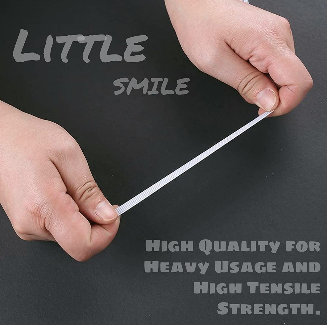 Little Smile 1/4 Inch Width Elastic 20 Meter Pack Ideal for Tailoring/Sewing, Fashion Designing, Boutique, Stitching, Mask Making 3