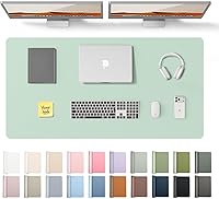 Vista 118 de YSAGi Almohadilla de piel protectora para escritorio, gran alfombrilla de ratón, alfombrilla de escritorio de piel sintética antideslizante