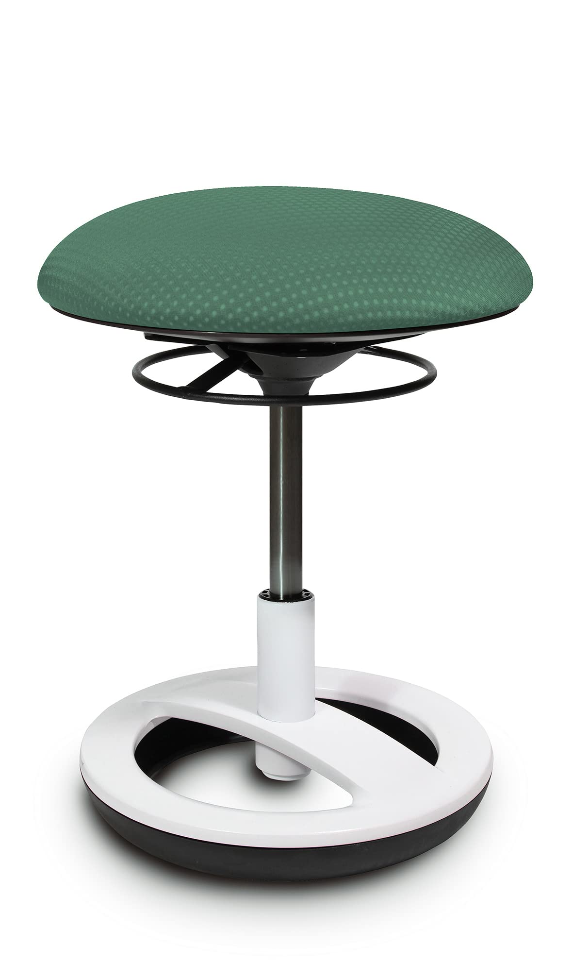 TOPSTAR Sitzhocker Sitness Bobby für Kinder, Standfußring Alu weiß lackiert, Stoff, Mintgrün
