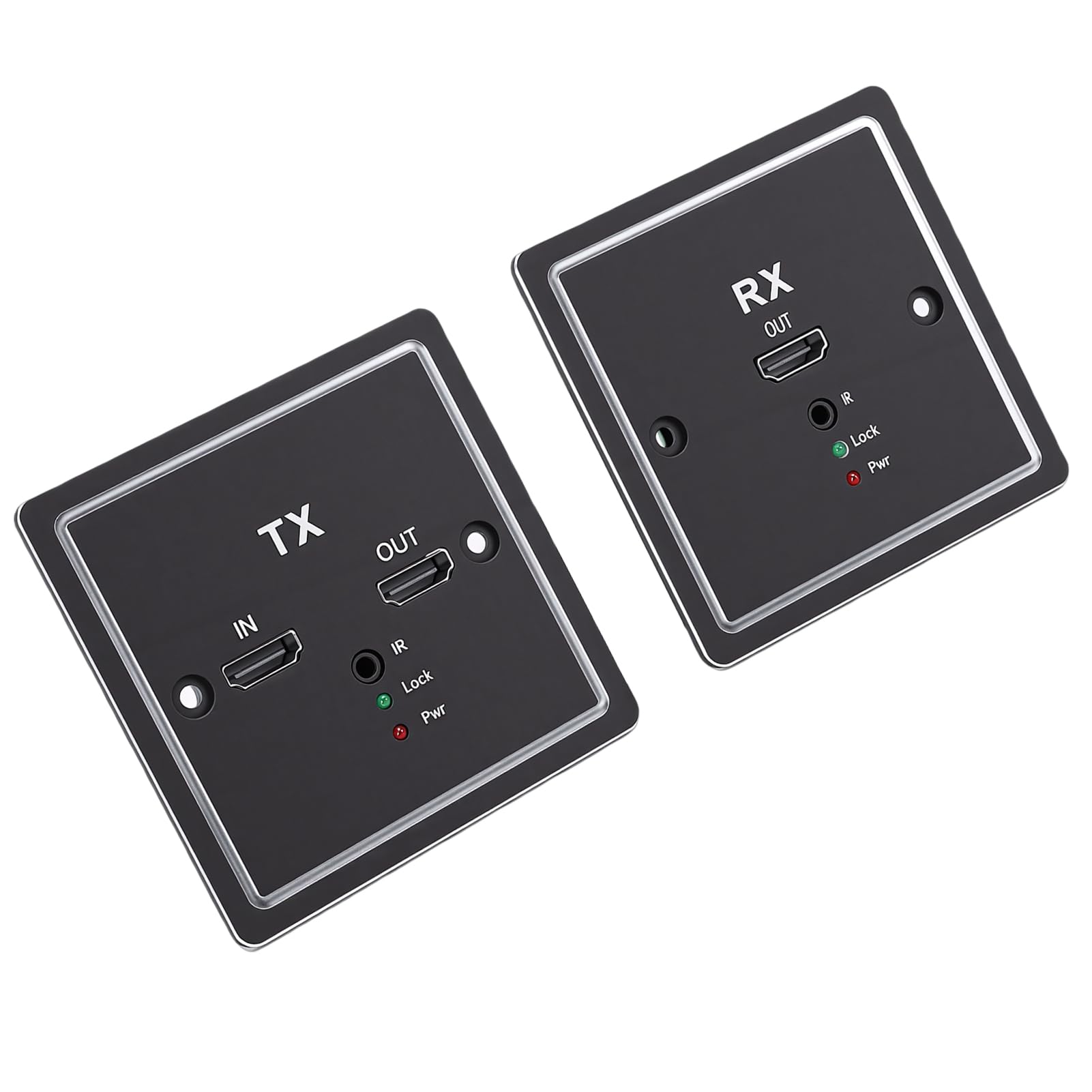 Cuifati HD-Multimedia-Wandplatten-Extender, Sender-Empfänger 1080P HD-Videoton Bis zu 197 Fuß über Cat6-Kabel, mit IR-Steuerung, für TV-Projektor, Gaming-Konsole, PC