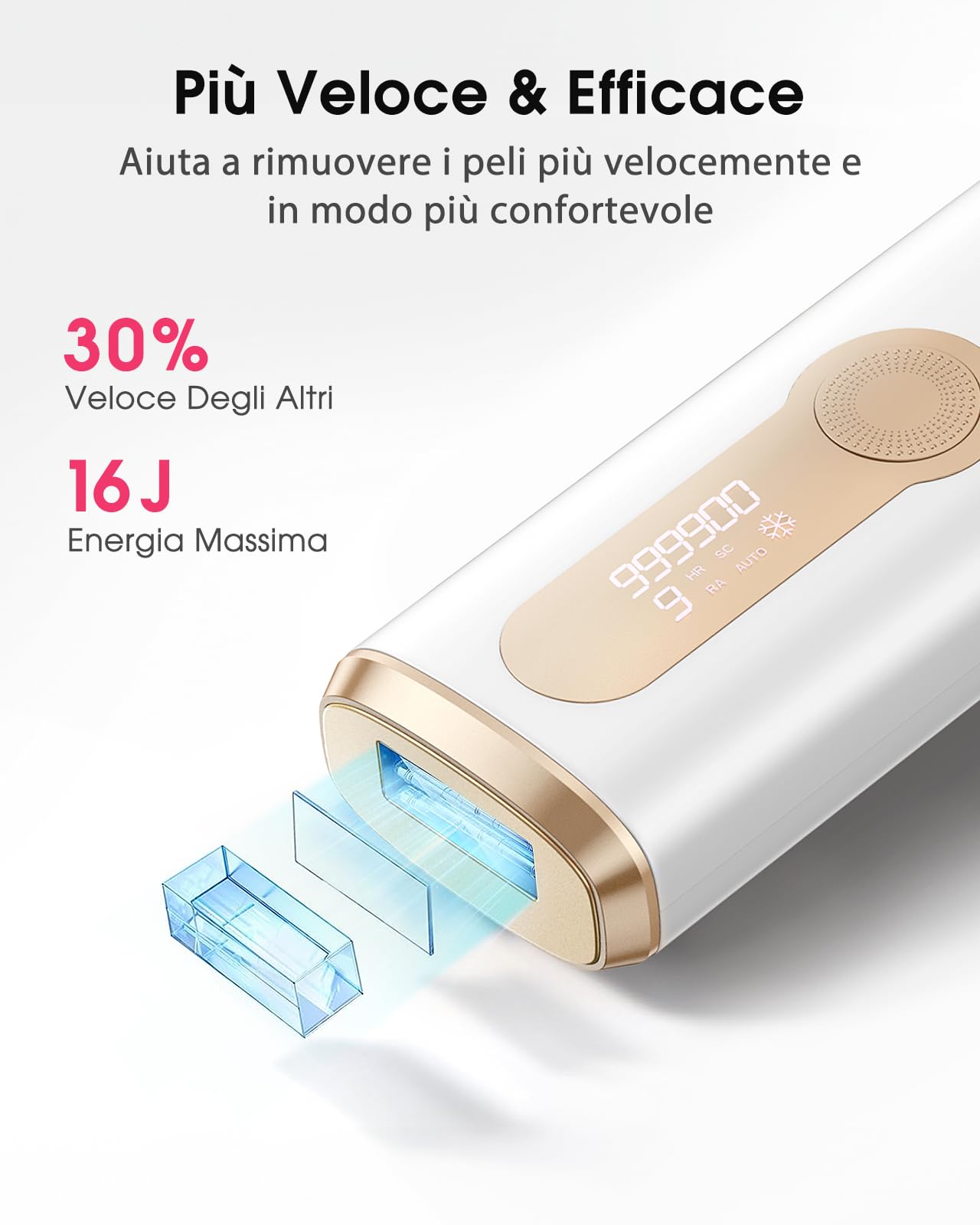 Haarlosy Epilatore Luce Pulsata con Funzione di Raffreddamento 5℃ - 3 IN 1 IPL Epilatore Laser per Donna e Uomo, 9 Livelli di Energia Regolabile Adatto a Corpo, Viso, Ascelle, Gambe Sensibili GLY06