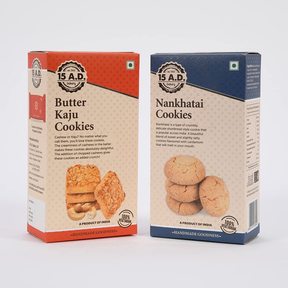 15 A.D. Bakery LLP Handmade Traditional Pure Vegetarian I PACK OF 2X 200 = 400 GM I COMBO 029 I NANKHATAI I BUTTER KAJU I COOKIES BISCUIT I GIFT PACK (B09THLV5CN) Amazon Price History, Amazon Price Tracker