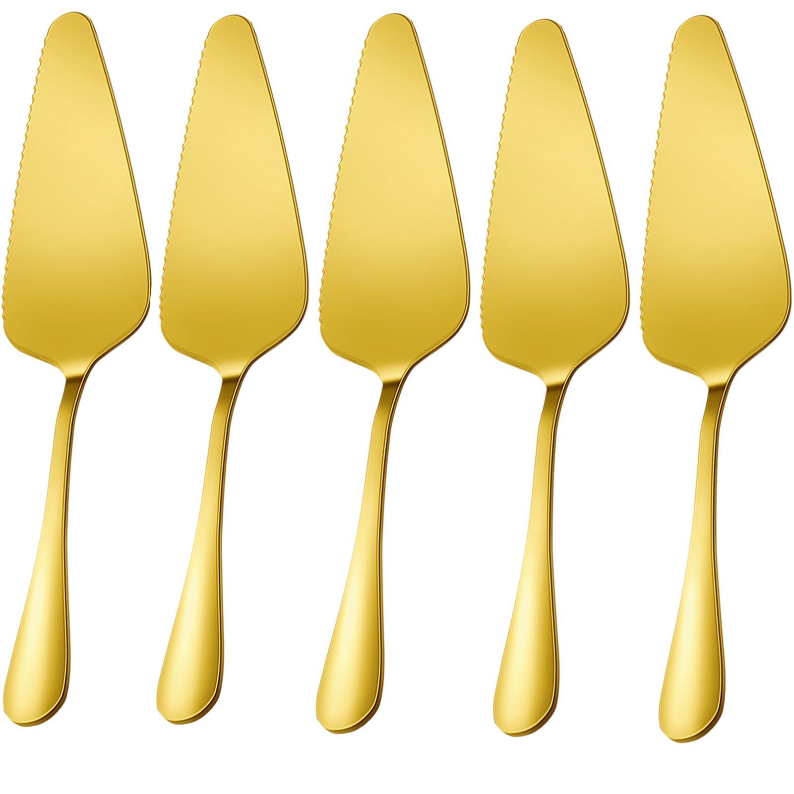 Kucensi Cake Pie Server, 5 Pack Stainless Steel Pie Pizza Pastry Cake Slicer Server Set, Cake Cutter with Serrated Edges, Pie Cutters for Kitchen,
