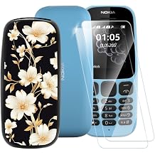 Tempered Glass and Case for Nokia 105 2017 - Flowers 2