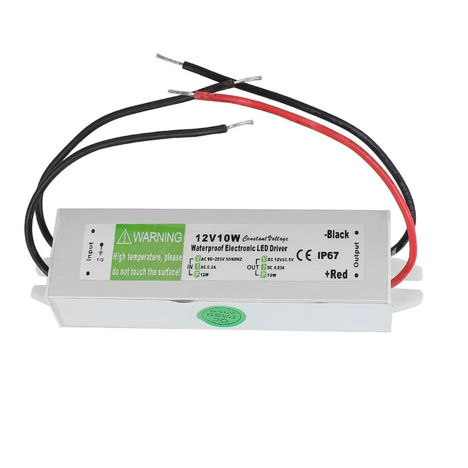 10W AC a DC 12V impermeable IP67 controlador electrónico adaptador de fuente de alimentación al aire libre, luz subacuática/transformador de potencia de tira LED