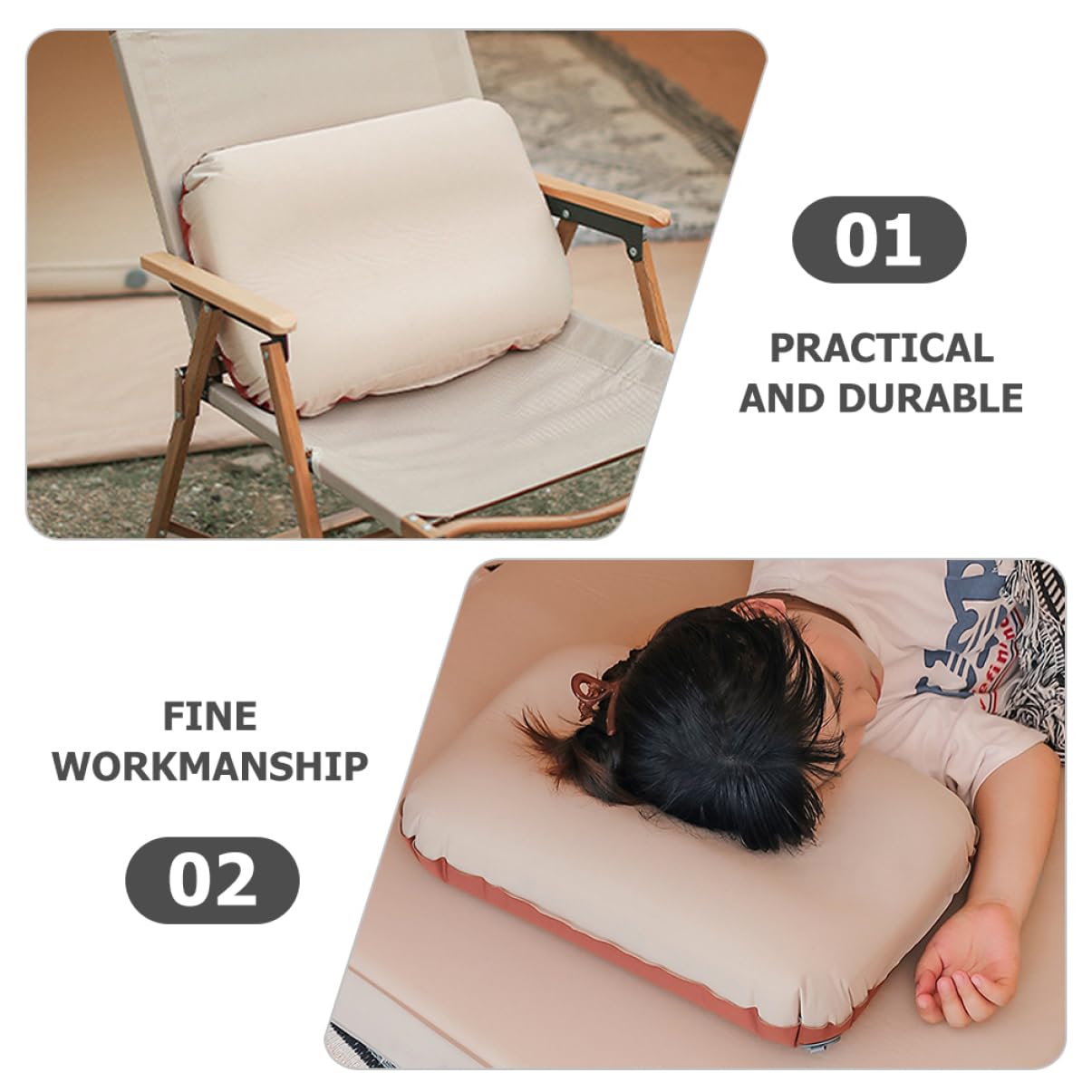 SUPVOX Oreiller en Mousse oreillers Tente Ergonomique Coussins pour air Oreiller de Voyage Oreiller Voyage Oreiller Gonflable Coussin d'avion délicat Oreiller de Sommeil Pratique Pongé