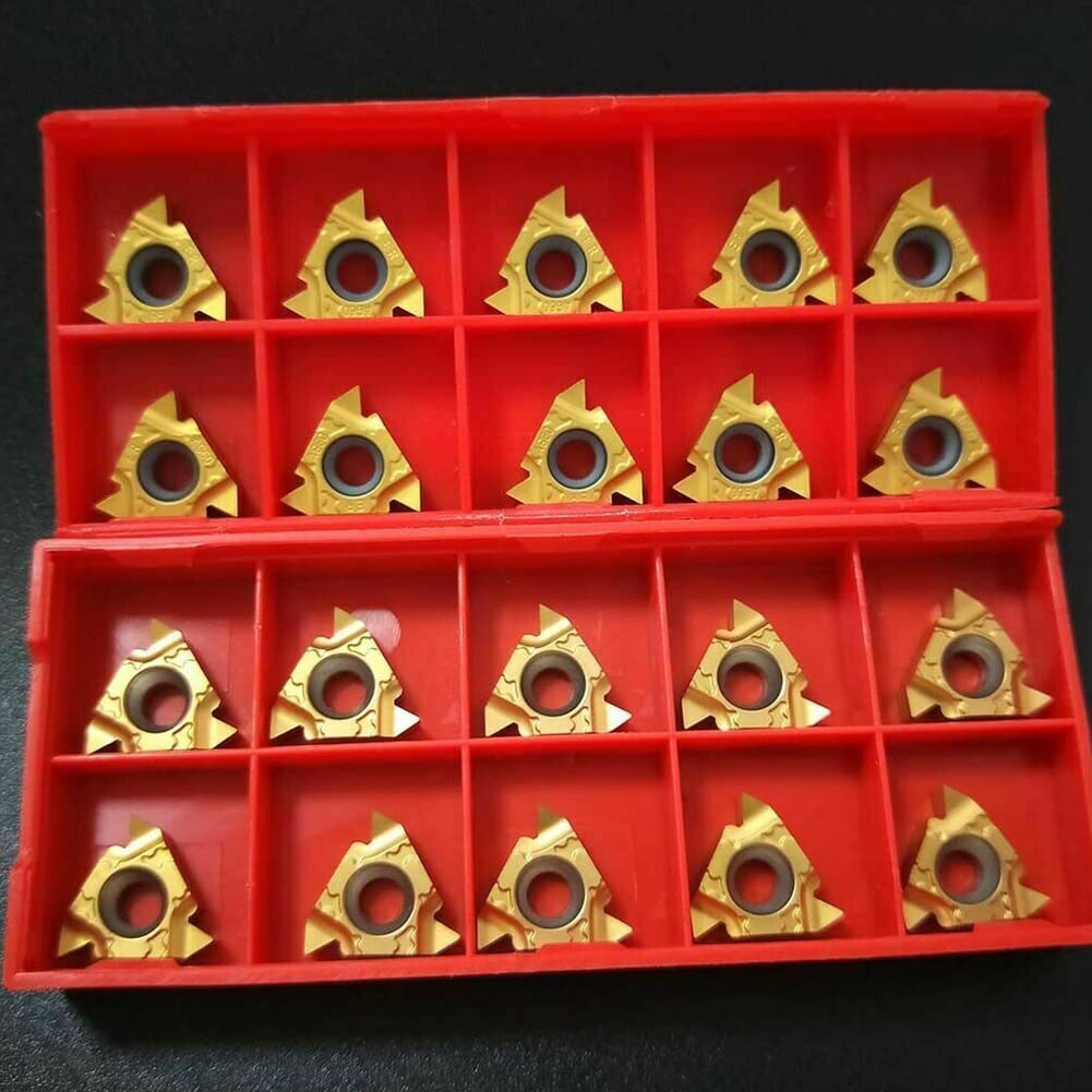 ZYWUOY 20 piezas 16ER AG60 + 16IR AG60 3/8 '' roscado Plaquitas Torno Insertos de Rosca Interna