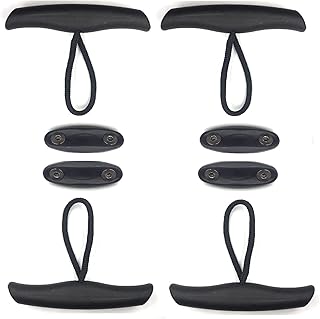 4 PCS Kayak Canoe Carry Handle, Pull Handle T-Handle with Cord and Pad Eyes, for Inflatable Boat Canoe Kayak