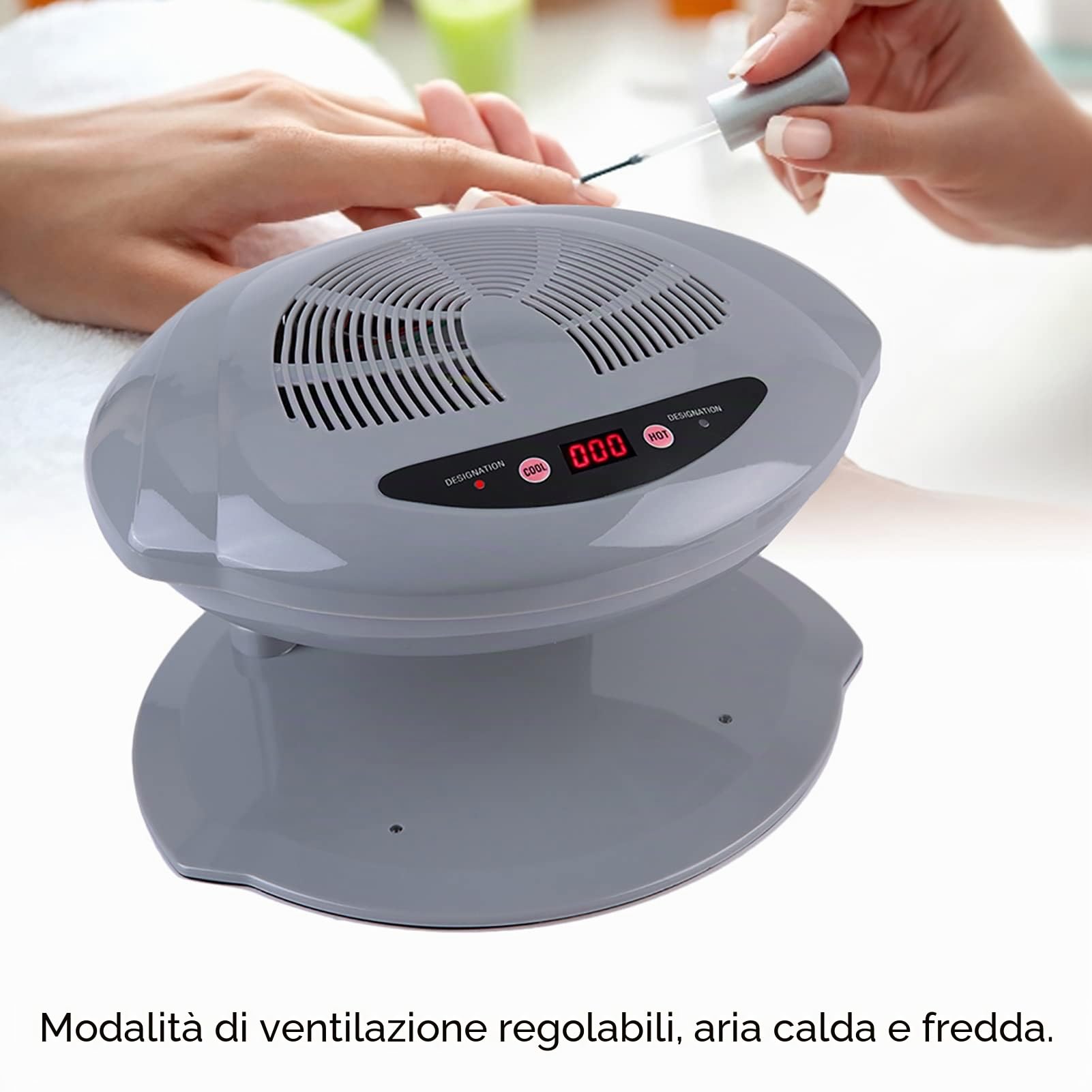 Ventola per Asciuga Unghie, Asciuga Smalto per Unghie Asciuga Unghie la per Unghie Aria Cal e Asciuga Unghie Aria Cal e Ventola per Asciugare Smalto (Spina