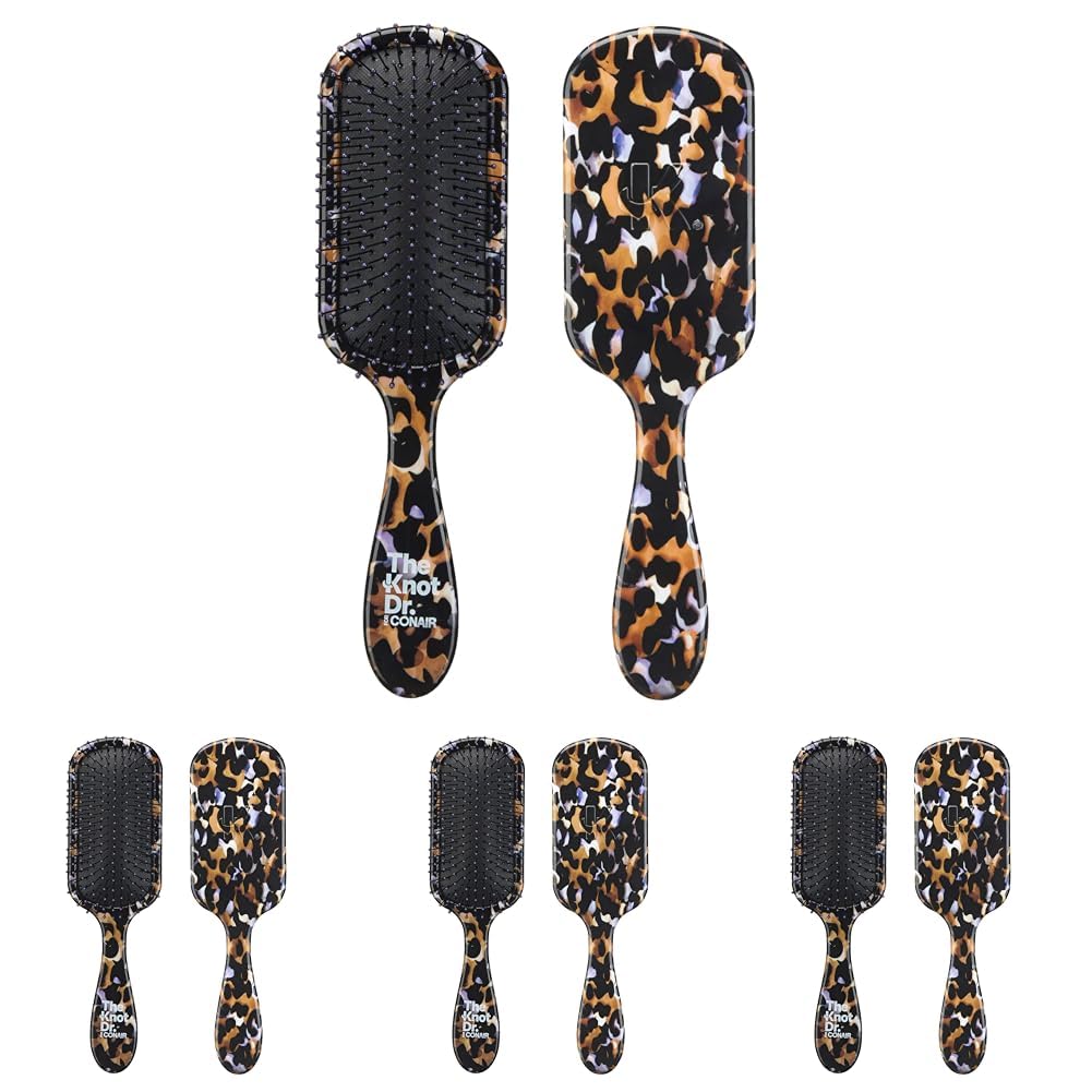 The Knot Dr. for Conair Pro Brite Abstract Leopard Print Hairbrush (Pack of 4)