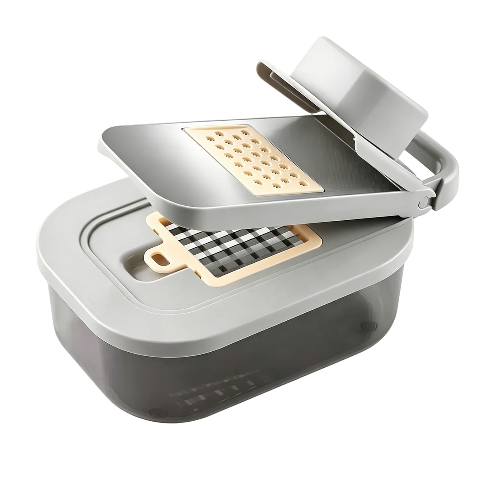 Mandolina de Cocina Profesional 9 en 1 De Acero Inoxidable, Picadora Verduras 9 en 1, Protector Manos Resistente, con Recipiente y Cuchillas Intercambiables Acero Inoxidable