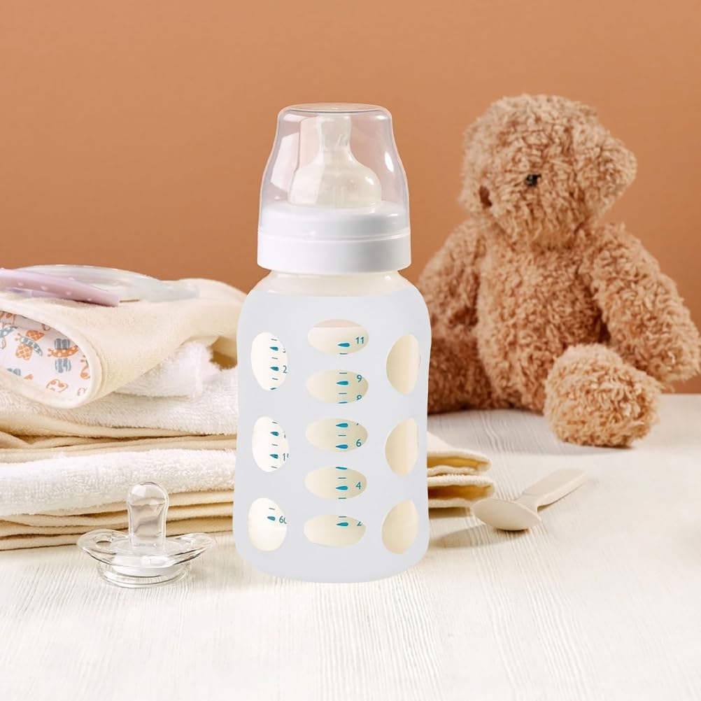 Manchon Biberon En Silicone 4 Pièces 3.35 Pouces Protection Antidérapante Et Pour Bébé Compatible Verre Et Plastique