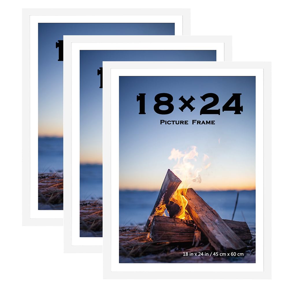 Scholar Tree 18x24 Inch Picture Frame White Set of 3,46 x 61cm Frame Wall Mountable — image 1