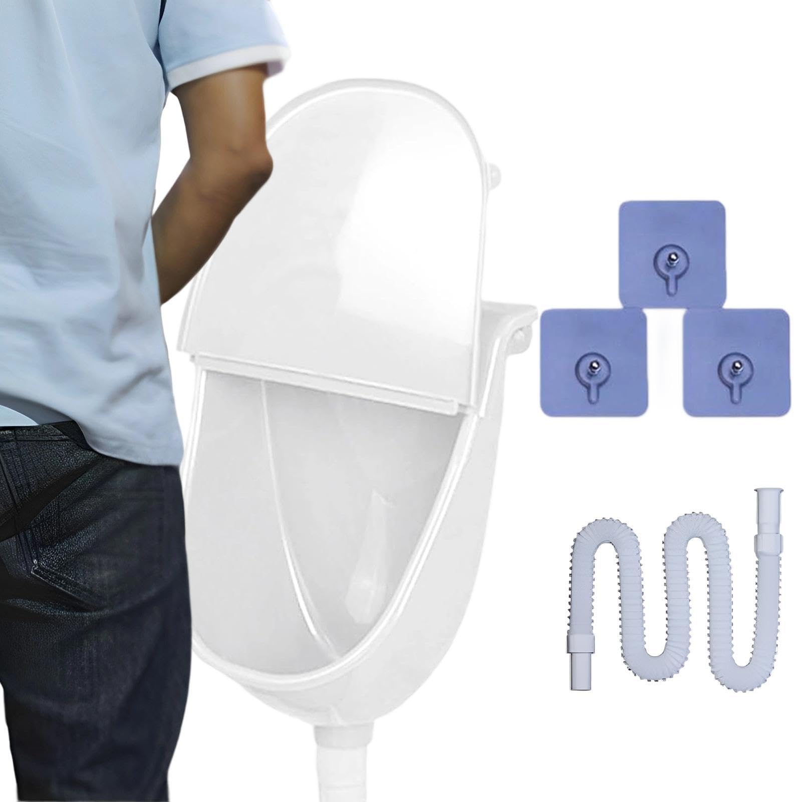 Urinario De Pared Con Tapa | Fácil De Instalar Anti Atasco Adhesiva Inodoro | Urinario Portátil Para Exteriores Y Baño,Para Garaje Camping Dormitorio Jardín Patio Trasero Adolescentes