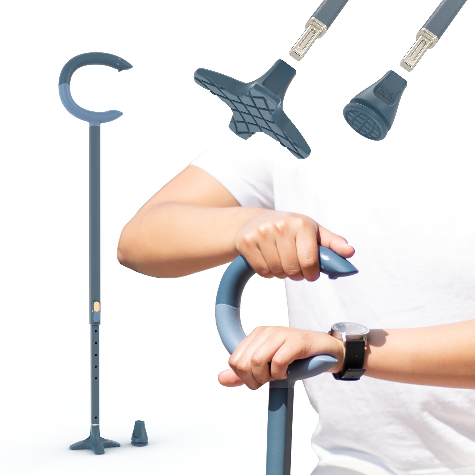 Michael Graves C Grip Walking Stick for Men and Women, Premium Walking Stick for Stability and Style, Lightweight Adjustable Walking Stick for Seniors and Adults