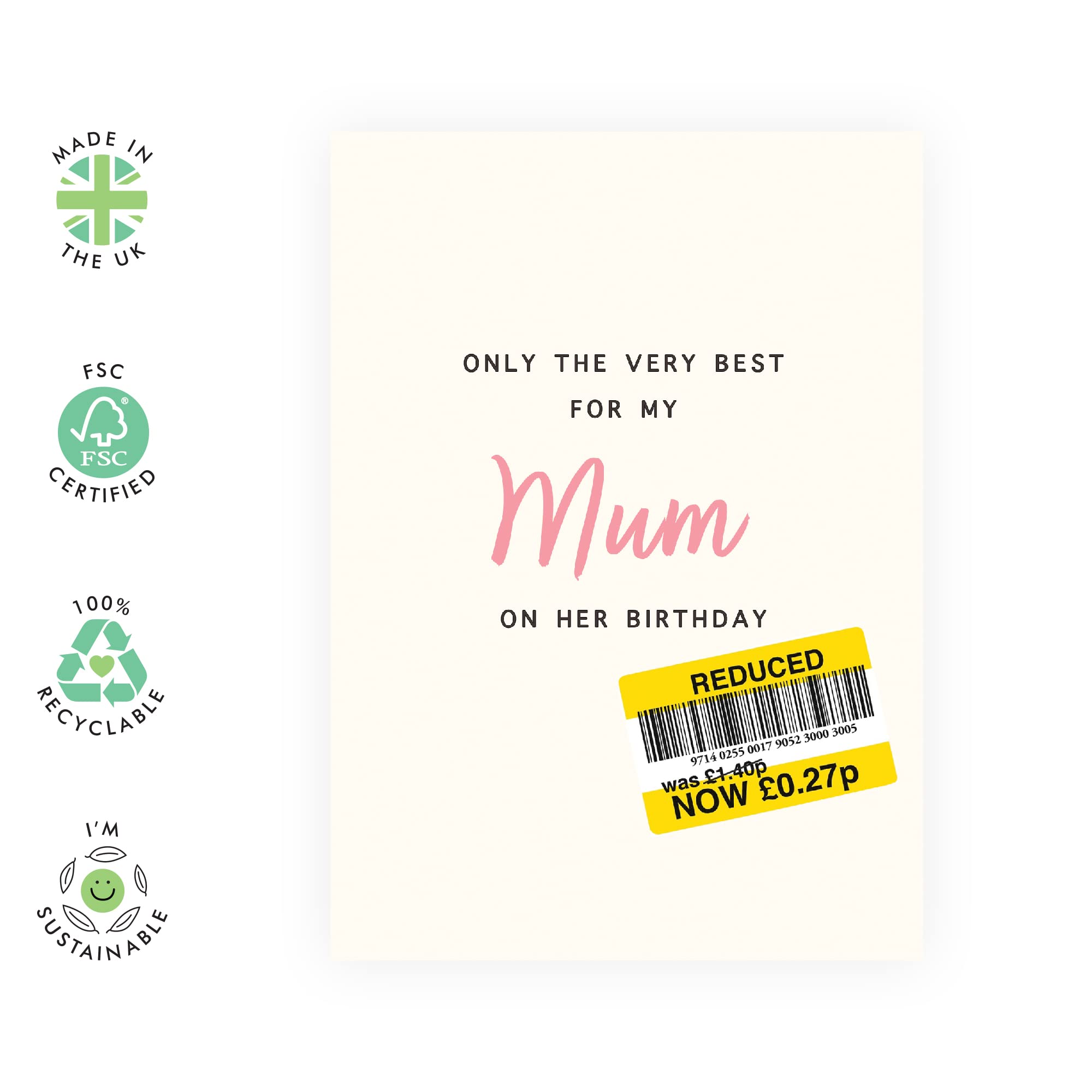 Tarjeta Cumpleaños Mamá Central 23 - 'Mum You're Otterly Amazing' | 145x145 Mm + Pegatinas