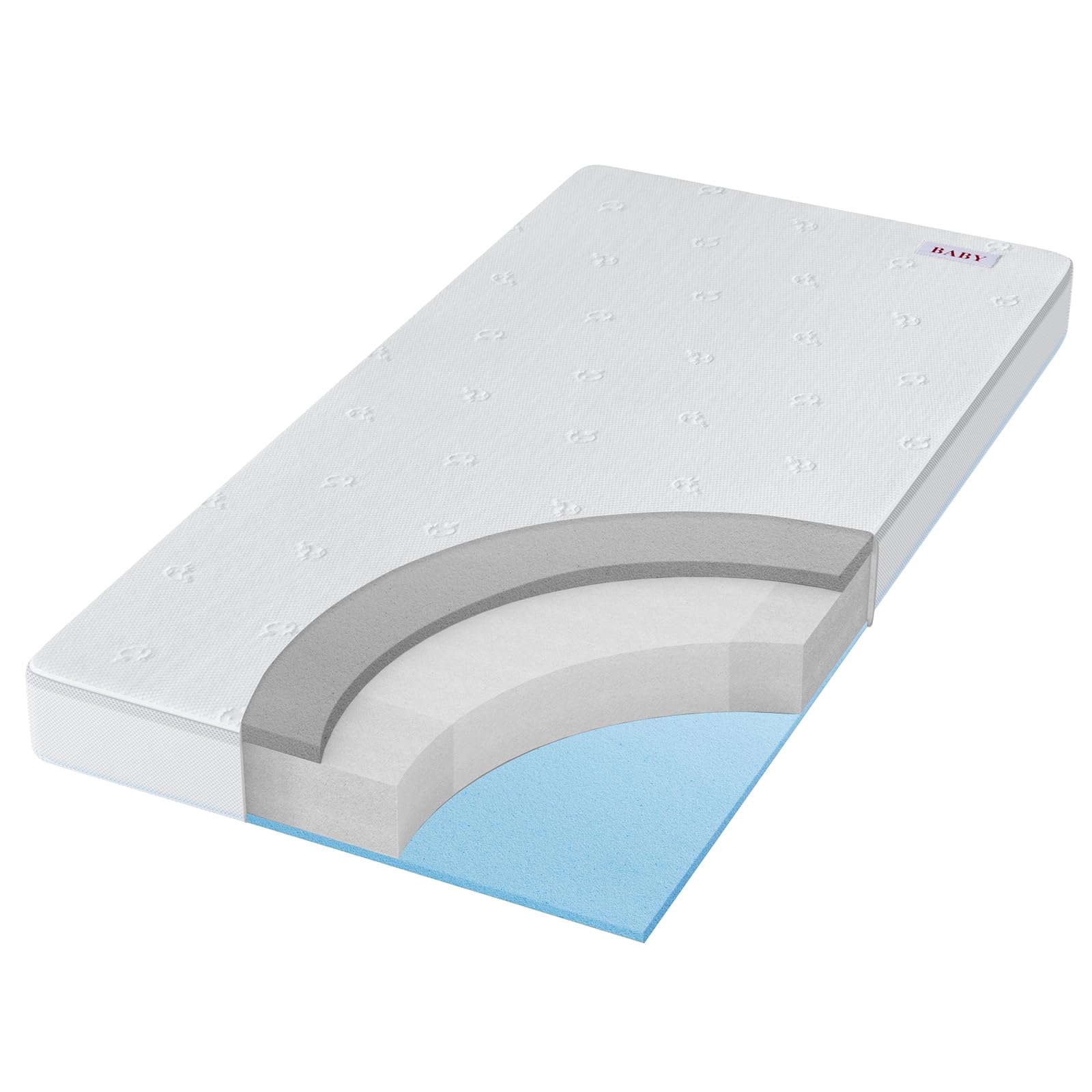 BedStory Babymatratze 60 x 120 für Babybett und Kinderbett,verstellbare Härte 12cm Höhe atmungsaktive Kindermatratze mit abnehmbarem und waschbarem Bezug, Oeko-TEX Standard 100 Zertifiziert