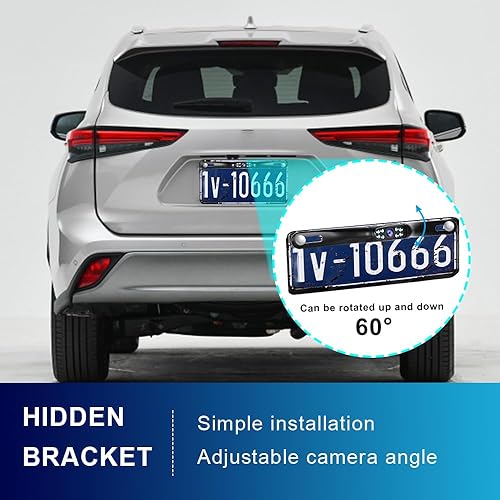 Miniatura 3 de Luces LED de 18 infrarrojos Cámara de visión trasera para automóvil, cámara de visión nocturna Ultra HD, cámara de marcha atrás podofo de 145 de