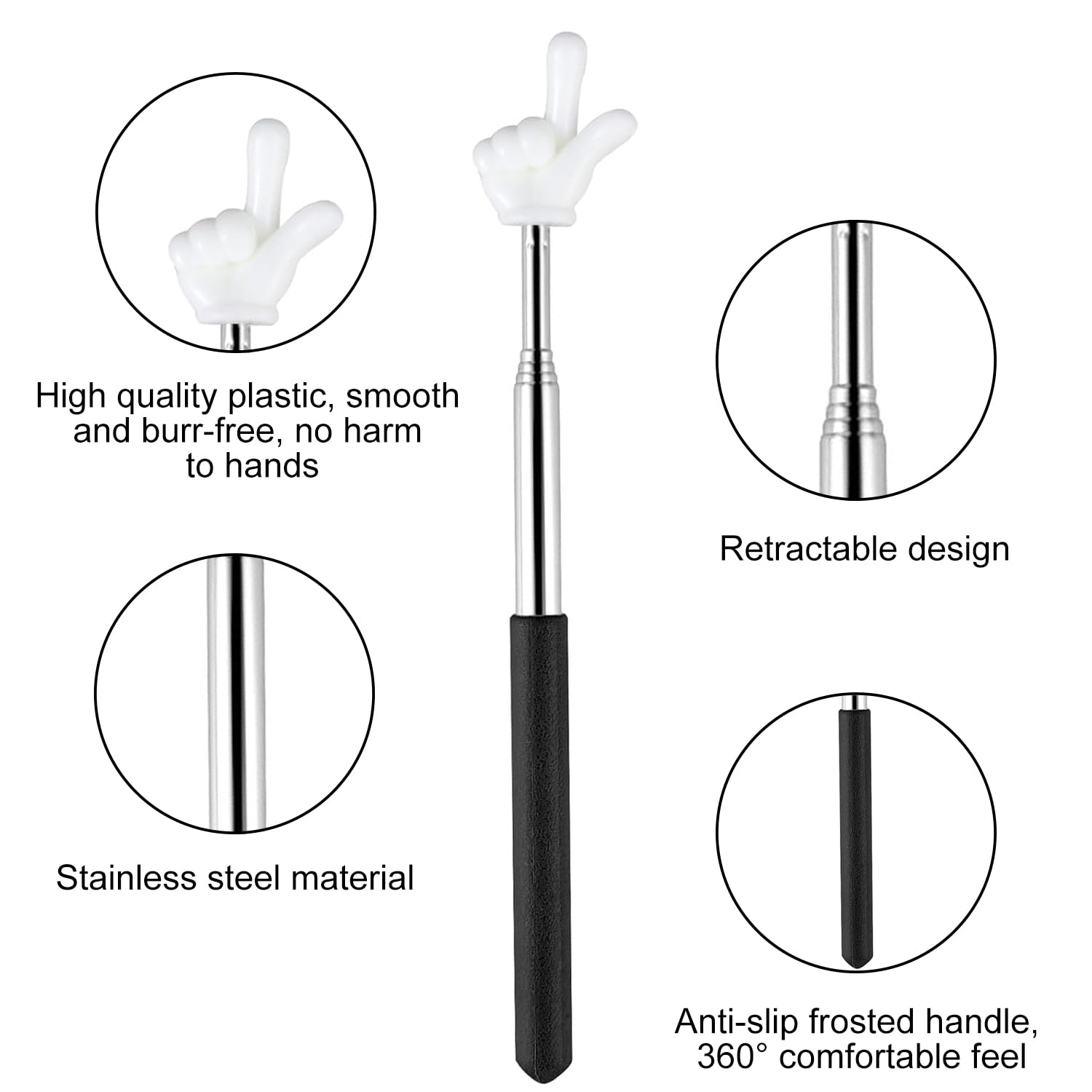 2 Pcs Punteros Telescópicos para Maestros, Puntero de Pizarra Blanca, Retráctil Varilla Señaladora Extensible, para Oradores Presentación Aula Oficina